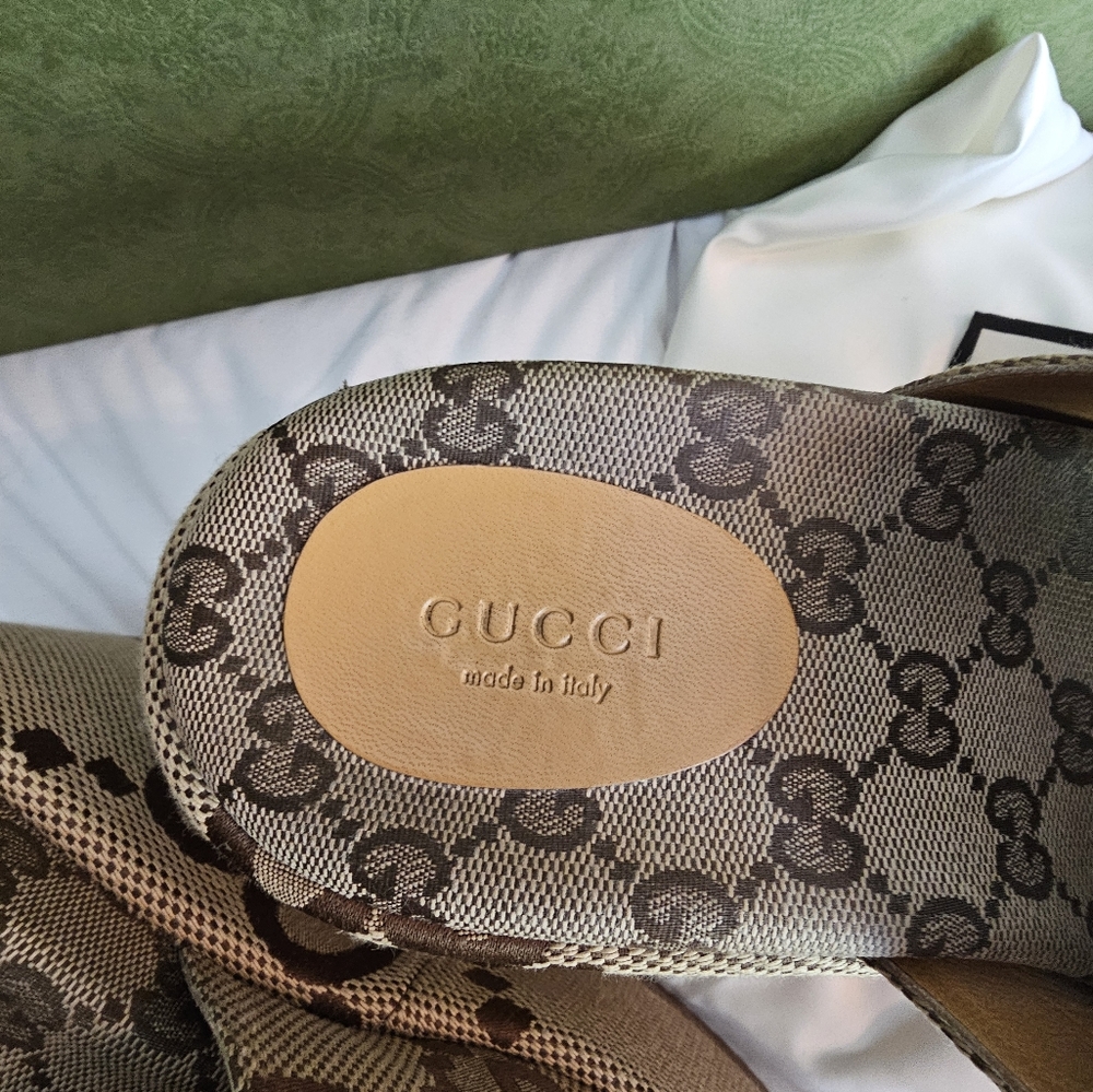 Authentic Gucci Platform Slides Gg - image 2
